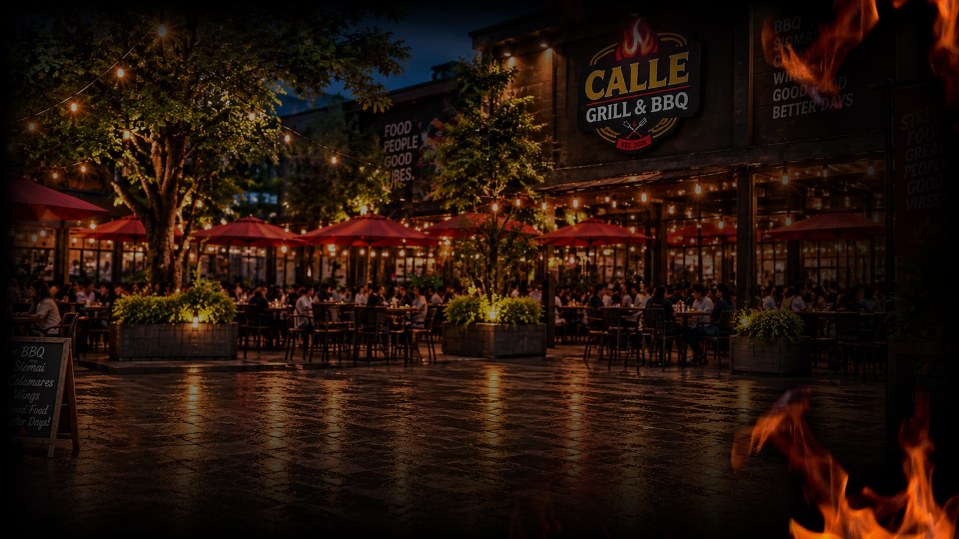 Calle Grill-inspired store and dining setting