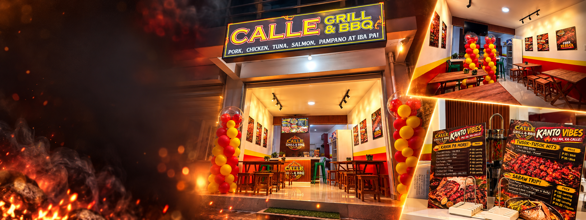 Calle Grill & BBQ Banay-Banay, Lipa City store interior and storefront